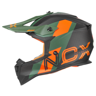 Sturzhelm NOX - MX Viper Schwarz matt Grn Orange M