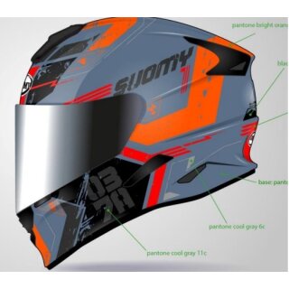 Sturzhelm SUOMY Stellar Vigor grau matt orange XS