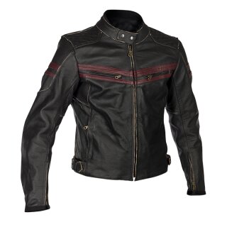 Lederjacke URBAN Schwarz Rot D42