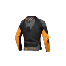 Lederjacke IXON - Vortex 3 Schwarz Anthrazit Orange