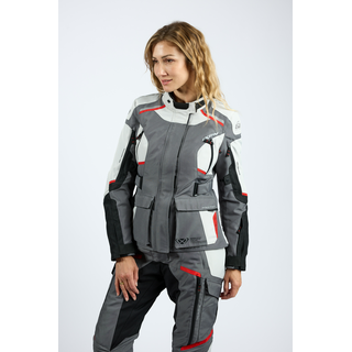 Endurojacke IXON - Midgard lady grau schwarz rot XS