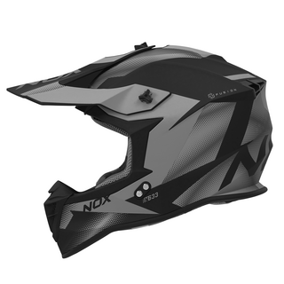 Sturzhelm NOX - MX Fusion schwarz matt grau XS