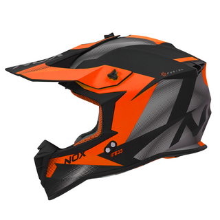 Sturzhelm NOX - MX Fusion schwarz matt orange XS
