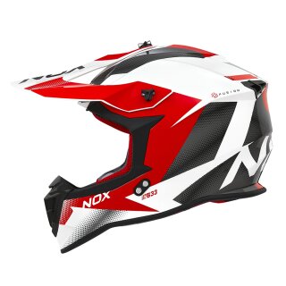 Sturzhelm NOX - MX Fusion weiß rot schwarz XS