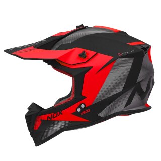 Sturzhelm NOX - MX Fusion schwarz matt rot XS