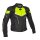 Lederjacke RUSSEL Schwarz Fluolime Weiß D40