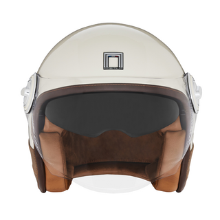 Sturzhelm NOX - Heritage Leather beige braun XS