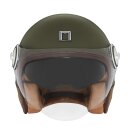 Sturzhelm NOX - Heritage Leather khaki braun XS