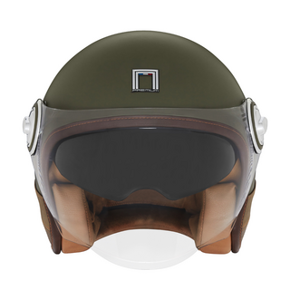 Sturzhelm NOX - Heritage Leather khaki braun M