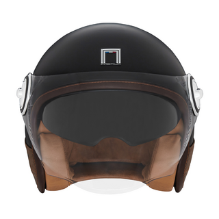 Sturzhelm NOX - Heritage Leather schwarz matt braun XS