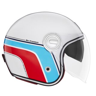 Sturzhelm NOX - Heritage Line weiß rot blau XS