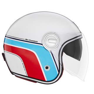 Sturzhelm NOX - Heritage Line wei rot blau XS