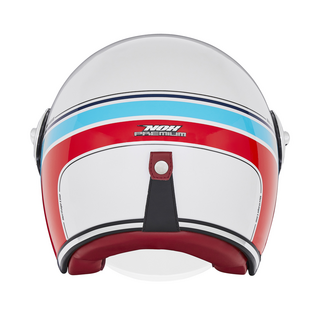 Sturzhelm NOX - Heritage Line wei rot blau XS