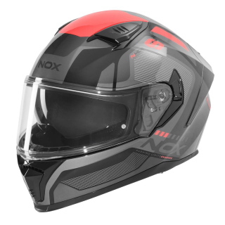 Sturzhelm NOX - N 402 Mentor schwarz rot 2XL