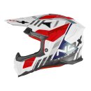 Sturzhelm NOX - MX 634 Storm weiß blau rot M