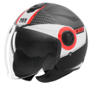 Sturzhelm NOX - N 182 Round schwarz matt rot