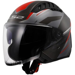 Sturzhelm LS2 Copter II Diston OF 600 grau rot 2XL