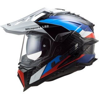 Sturzhelm LS2 Explorer Frontier 2 MX701 Carbon weiß blau rot 3XL
