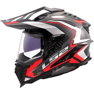 Sturzhelm LS2 Explorer Frontier 2 MX701 Carbon schwarz rot
